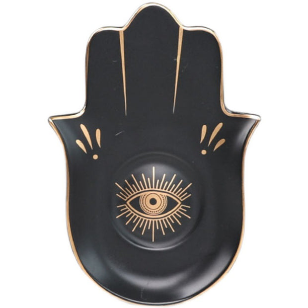 Black Buddha Hand Small Tray Devil's Eye Jewelry Plate