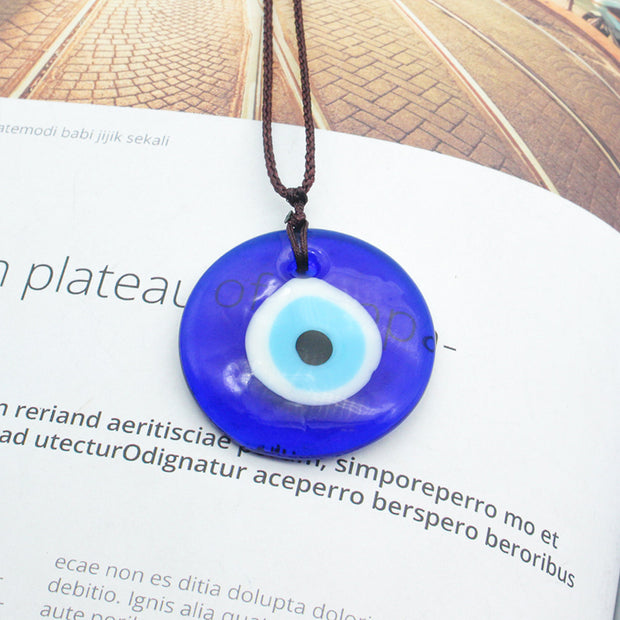 Blue eye glass pendant