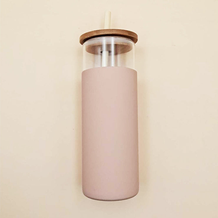 Drinking straw glass cup
