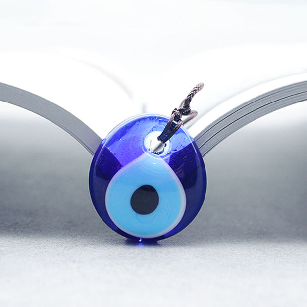 Blue eye glass pendant