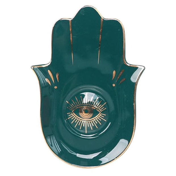 Black Buddha Hand Small Tray Devil's Eye Jewelry Plate